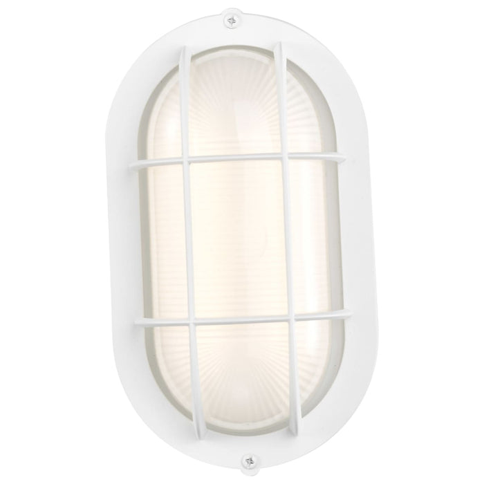 Bulk Head Nuvo 62-1388 LED Small Oval Bulk Head Fixture - White Finish with White Glass Nuvo
