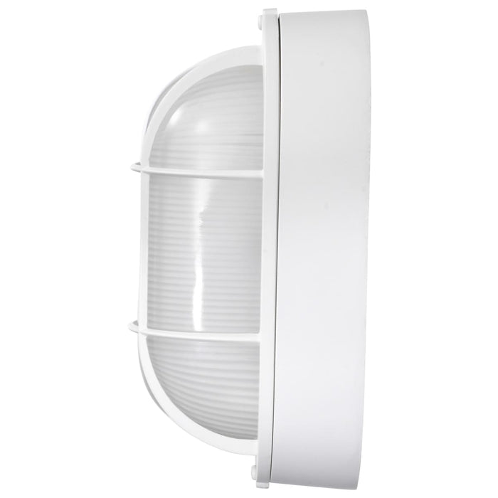 Bulk Head Nuvo 62-1388 LED Small Oval Bulk Head Fixture - White Finish with White Glass Nuvo