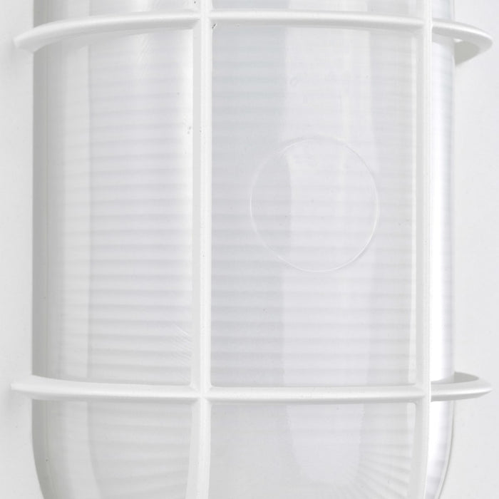 Bulk Head Nuvo 62-1388 LED Small Oval Bulk Head Fixture - White Finish with White Glass Nuvo