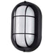 Bulk Head Nuvo 62-1389 LED Small Oval Bulk Head Fixture - Black Finish with White Glass Nuvo