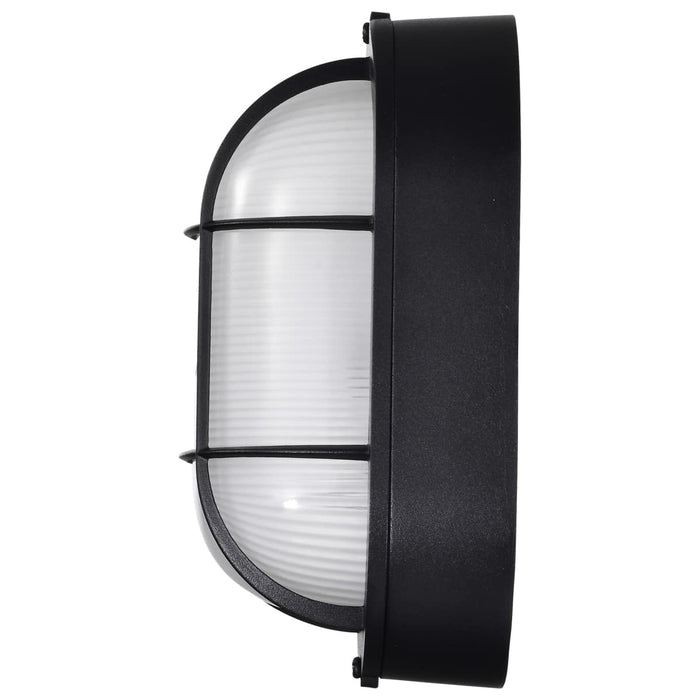 Bulk Head Nuvo 62-1389 LED Small Oval Bulk Head Fixture - Black Finish with White Glass Nuvo