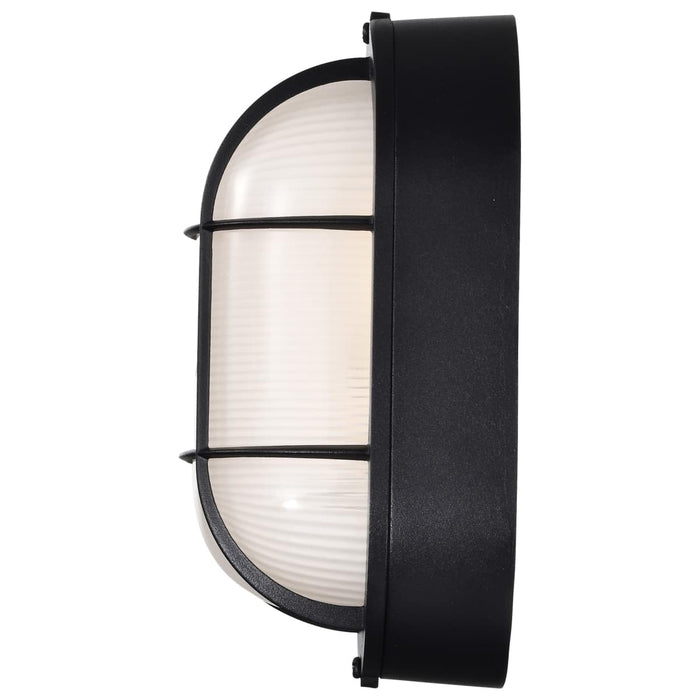 Bulk Head Nuvo 62-1389 LED Small Oval Bulk Head Fixture - Black Finish with White Glass Nuvo