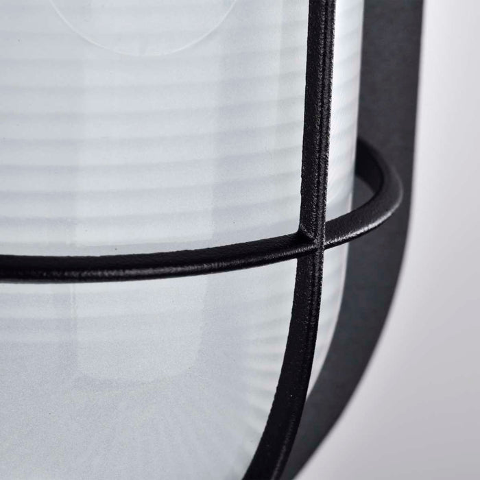 Bulk Head Nuvo 62-1389 LED Small Oval Bulk Head Fixture - Black Finish with White Glass Nuvo