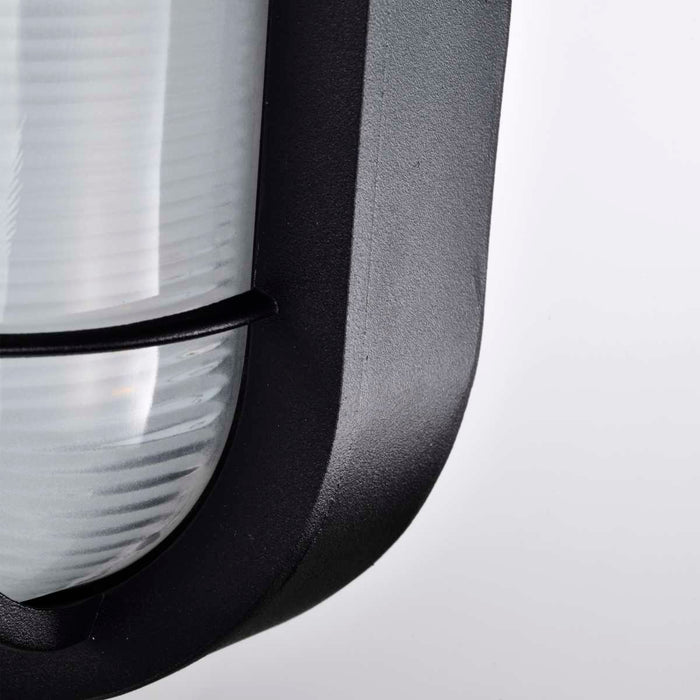 Bulk Head Nuvo 62-1389 LED Small Oval Bulk Head Fixture - Black Finish with White Glass Nuvo