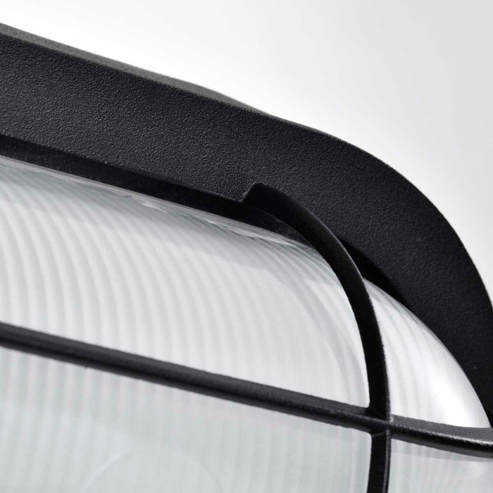 Bulk Head Nuvo 62-1389 LED Small Oval Bulk Head Fixture - Black Finish with White Glass Nuvo