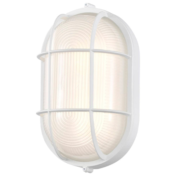 Bulk Head Nuvo 62-1390 LED Oval Bulk Head Fixture - White Finish with White Glass Nuvo