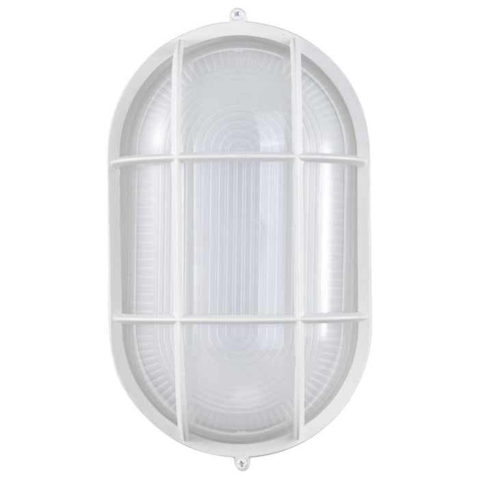 Bulk Head Nuvo 62-1390 LED Oval Bulk Head Fixture - White Finish with White Glass Nuvo