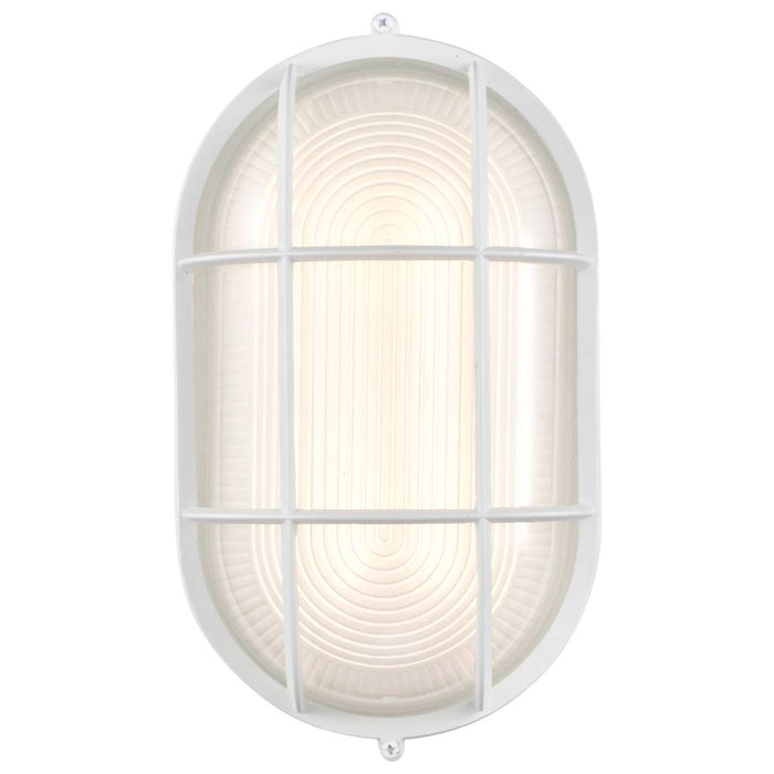 Bulk Head Nuvo 62-1390 LED Oval Bulk Head Fixture - White Finish with White Glass Nuvo