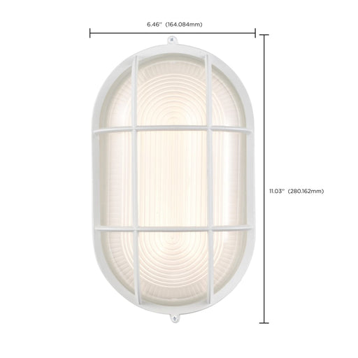 Bulk Head Nuvo 62-1390 LED Oval Bulk Head Fixture - White Finish with White Glass Nuvo