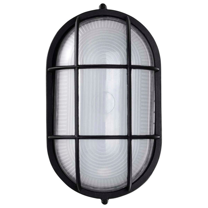 Bulk Head Nuvo 62-1391 LED Oval Bulk Head Fixture - Black Finish with White Glass Nuvo