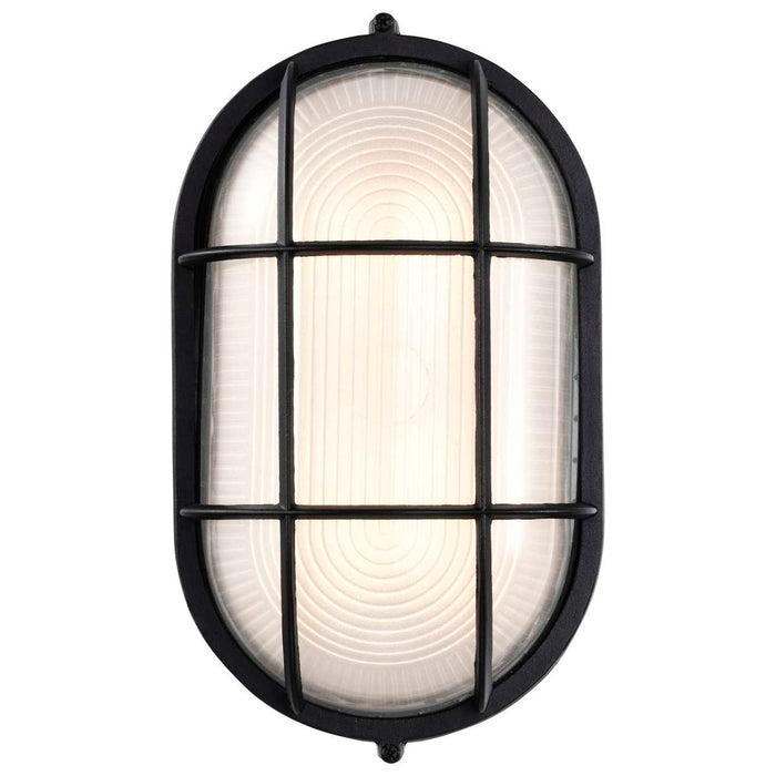 Bulk Head Nuvo 62-1391 LED Oval Bulk Head Fixture - Black Finish with White Glass Nuvo