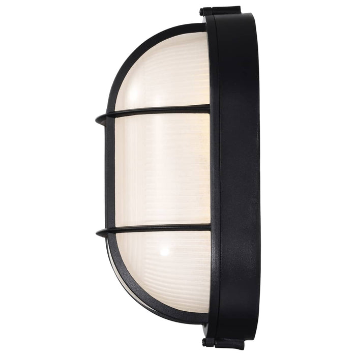 Bulk Head Nuvo 62-1391 LED Oval Bulk Head Fixture - Black Finish with White Glass Nuvo