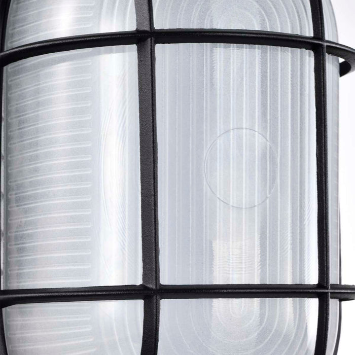 Bulk Head Nuvo 62-1391 LED Oval Bulk Head Fixture - Black Finish with White Glass Nuvo