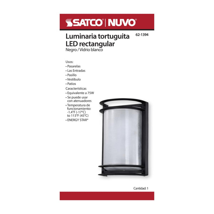 Bulk Head Nuvo 62-1394 LED Rectangular Bulk Head Fixture - Black Finish with White Glass Nuvo