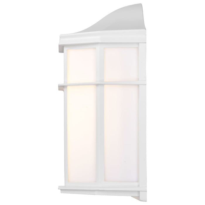 Bulk Head Nuvo 62-1396 LED Cage Lantern Fixture - White Finish with White Linen Acrylic Nuvo