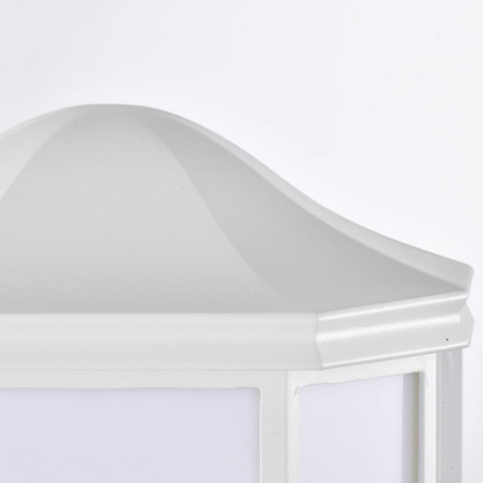 Bulk Head Nuvo 62-1396 LED Cage Lantern Fixture - White Finish with White Linen Acrylic Nuvo