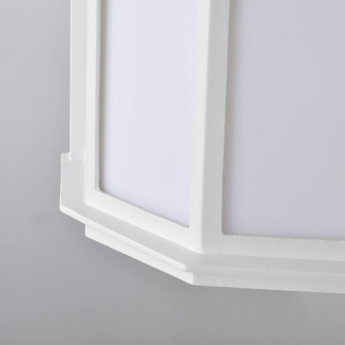 Bulk Head Nuvo 62-1396 LED Cage Lantern Fixture - White Finish with White Linen Acrylic Nuvo