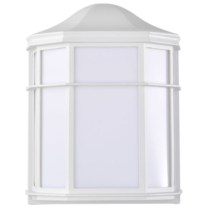 Bulk Head Nuvo 62-1396 LED Cage Lantern Fixture - White Finish with White Linen Acrylic Nuvo