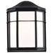 Bulk Head Nuvo 62-1397 LED Cage Lantern Fixture - Black Finish with White Linen Acrylic Nuvo