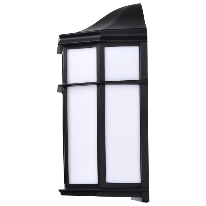 Bulk Head Nuvo 62-1397 LED Cage Lantern Fixture - Black Finish with White Linen Acrylic Nuvo