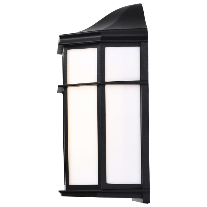 Bulk Head Nuvo 62-1397 LED Cage Lantern Fixture - Black Finish with White Linen Acrylic Nuvo