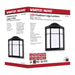Bulk Head Nuvo 62-1397 LED Cage Lantern Fixture - Black Finish with White Linen Acrylic Nuvo