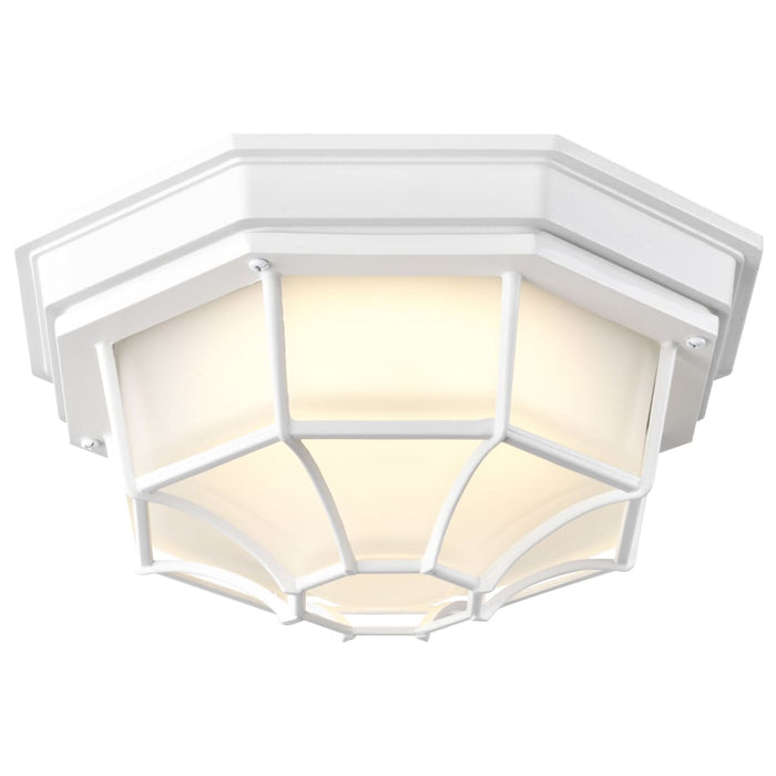 Bulk Head Nuvo 62-1399 LED Spider Cage Fixture - White Finish with Frosted Glass Nuvo