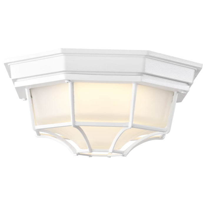Bulk Head Nuvo 62-1399 LED Spider Cage Fixture - White Finish with Frosted Glass Nuvo