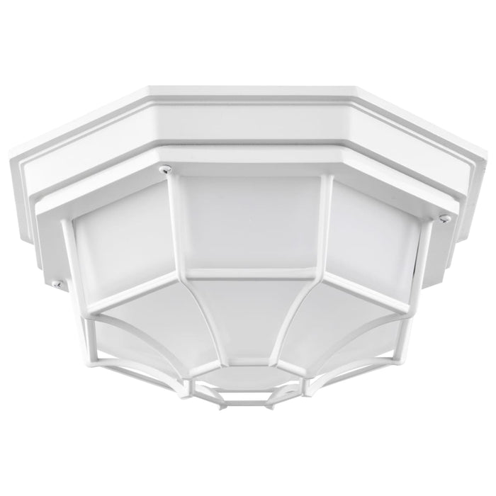 Bulk Head Nuvo 62-1399 LED Spider Cage Fixture - White Finish with Frosted Glass Nuvo