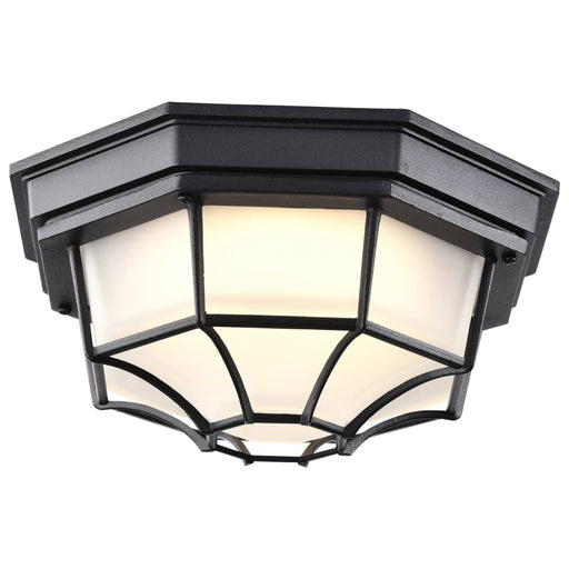 Bulk Head Nuvo 62-1400 LED Spider Cage Fixture - Black Finish with Frosted Glass Nuvo