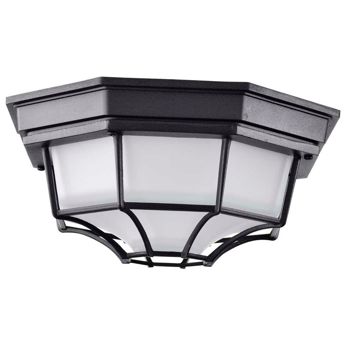 Bulk Head Nuvo 62-1400 LED Spider Cage Fixture - Black Finish with Frosted Glass Nuvo