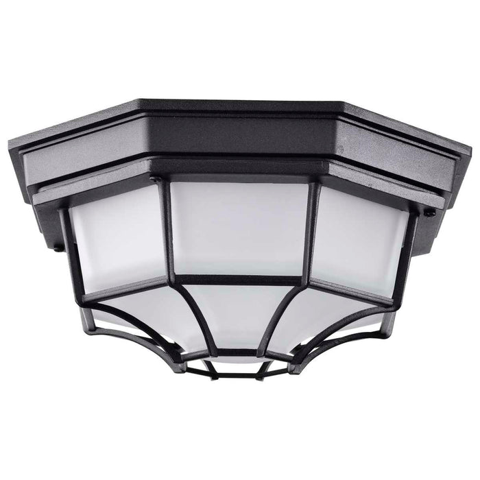 Bulk Head Nuvo 62-1400 LED Spider Cage Fixture - Black Finish with Frosted Glass Nuvo