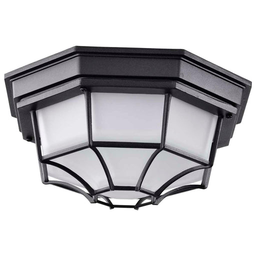 Bulk Head Nuvo 62-1400 LED Spider Cage Fixture - Black Finish with Frosted Glass Nuvo