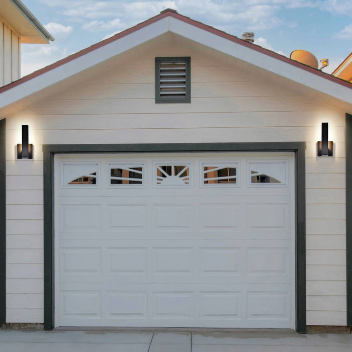 Sconce Nuvo 62-1425 Raven LED Outdoor Sconce - 10 Inch - Textured Matte Black Finish - 8 Watts - 3000K Nuvo