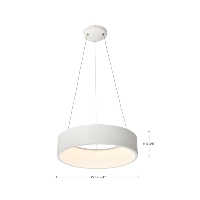 Pendant Nuvo 62-1455R1 Orbit - 20 Watt LED Pendant - CCT Selectable 3000K/4000K/5000K - White Finish Nuvo