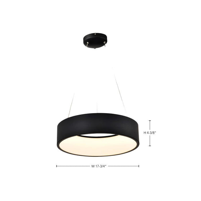 Pendant Nuvo 62-1456R1 Orbit - 20 Watt LED Pendant - CCT Selectable 3000K/4000K/5000K - Black Finish Nuvo