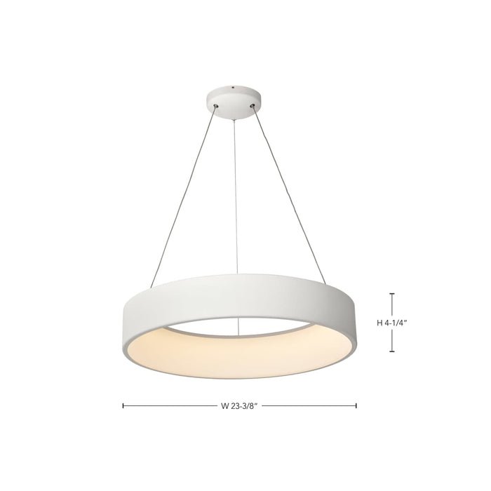 Pendant Nuvo 62-1457R1 Orbit - 30 Watt LED Pendant - CCT Selectable 3000K/4000K/5000K - White Finish Nuvo