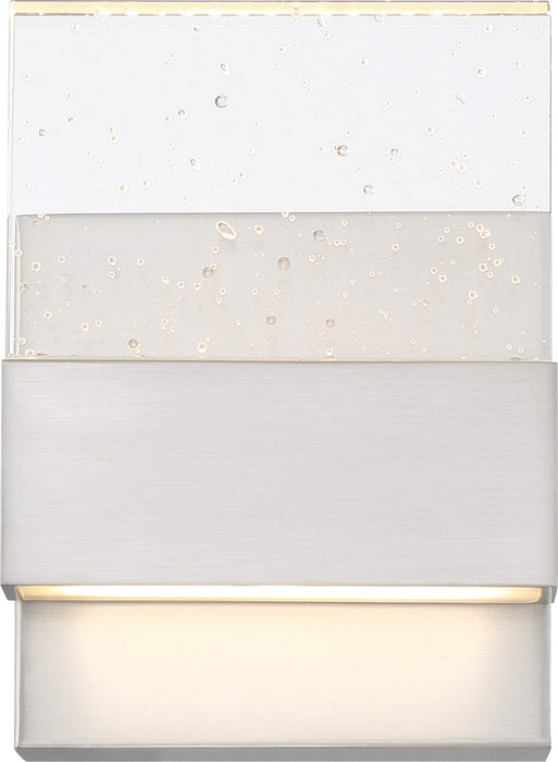 Sconce Nuvo 62-1501 Ellusion - LED Small Wall Sconce - 15W - Polished Nickel Finish with Seeded Glass Nuvo