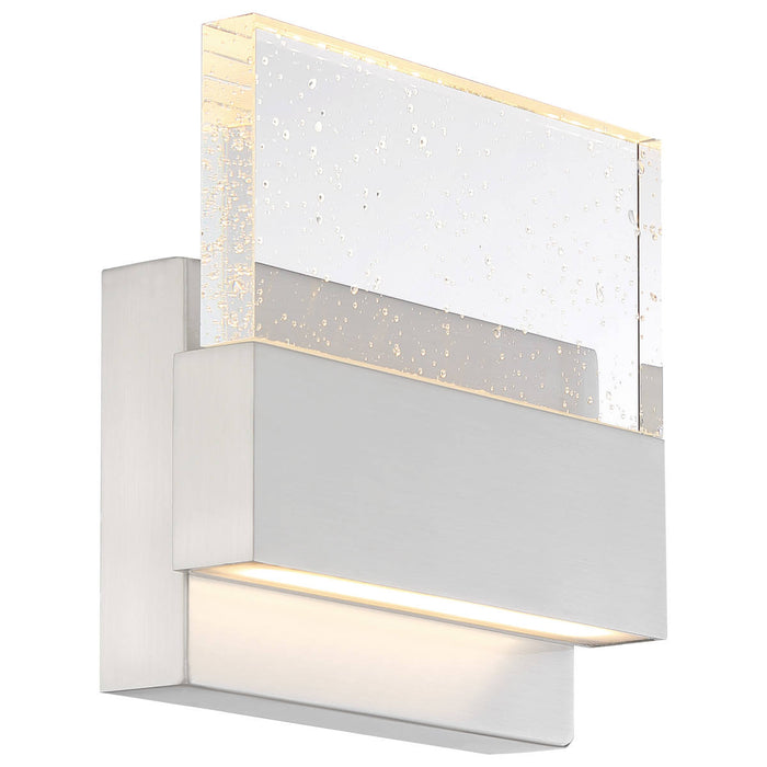 Sconce Nuvo 62-1502 Ellusion - LED Medium Wall Sconce - 15W - Polished Nickel Finish with Seeded Glass Nuvo