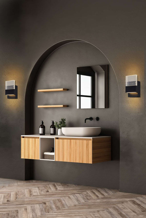 Sconce Nuvo 62-1502 Ellusion - LED Medium Wall Sconce - 15W - Polished Nickel Finish with Seeded Glass Nuvo