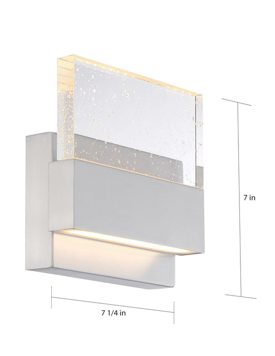 Sconce Nuvo 62-1502 Ellusion - LED Medium Wall Sconce - 15W - Polished Nickel Finish with Seeded Glass Nuvo