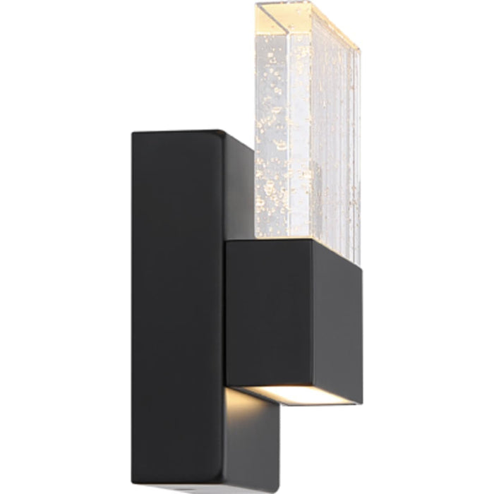 Sconce Nuvo 62-1511 Ellusion - LED Small Wall Sconce - 15W - Matte Black Finish with Seeded Glass Nuvo