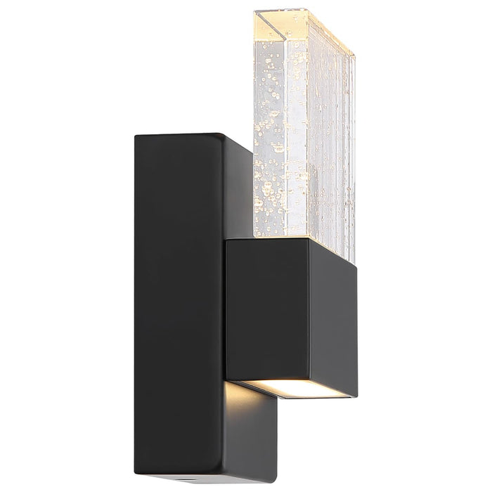 Sconce Nuvo 62-1511 Ellusion - LED Small Wall Sconce - 15W - Matte Black Finish with Seeded Glass Nuvo