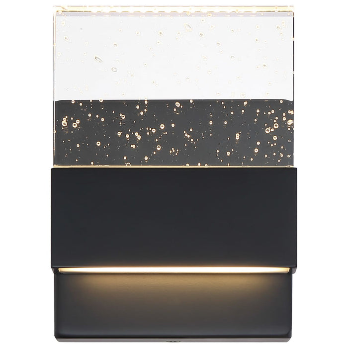 Sconce Nuvo 62-1511 Ellusion - LED Small Wall Sconce - 15W - Matte Black Finish with Seeded Glass Nuvo