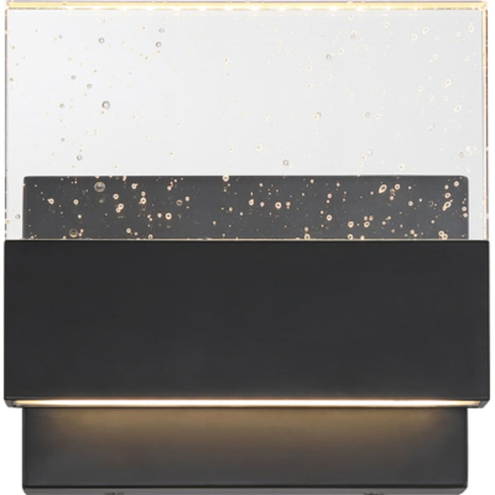 Sconce Nuvo 62-1512 Ellusion - LED Medium Wall Sconce - 15W - Matte Black Finish with Seeded Glass Nuvo