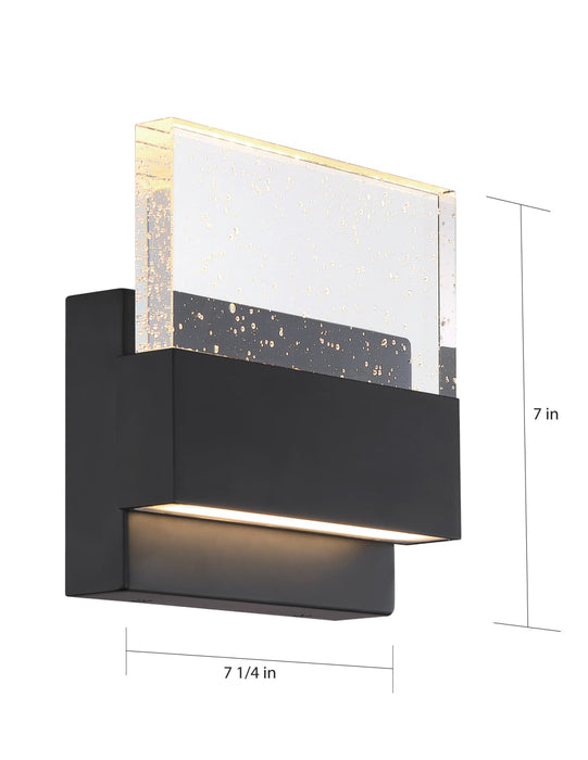 Sconce Nuvo 62-1512 Ellusion - LED Medium Wall Sconce - 15W - Matte Black Finish with Seeded Glass Nuvo