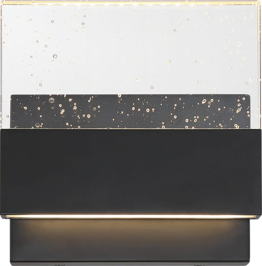 Sconce Nuvo 62-1512 Ellusion - LED Medium Wall Sconce - 15W - Matte Black Finish with Seeded Glass Nuvo
