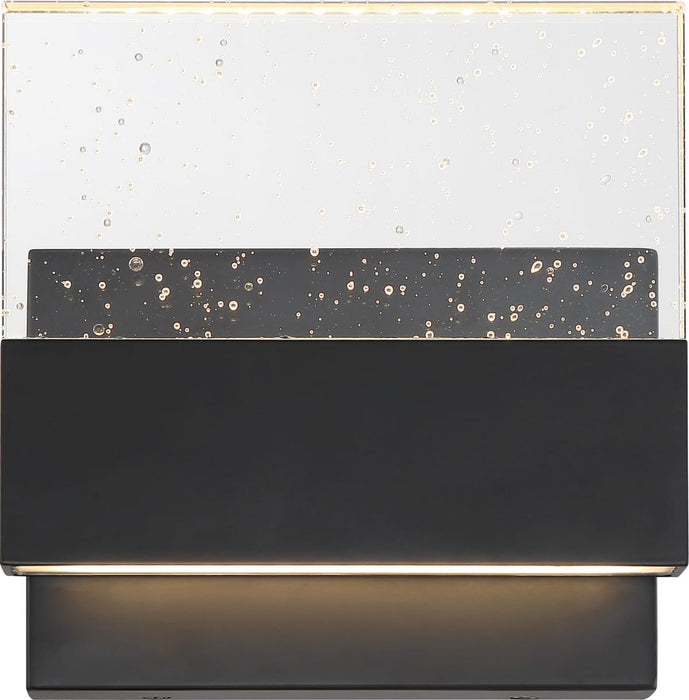 Sconce Nuvo 62-1512 Ellusion - LED Medium Wall Sconce - 15W - Matte Black Finish with Seeded Glass Nuvo