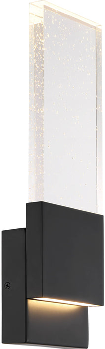 Sconce Nuvo 62-1513 Ellusion - LED Large Wall Sconce - 13W - Matte Black Finish with Seeded Glass Nuvo