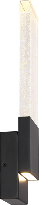 Sconce Nuvo 62-1513 Ellusion - LED Large Wall Sconce - 13W - Matte Black Finish with Seeded Glass Nuvo